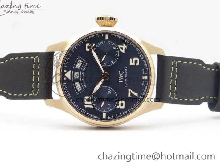 MIROTIME 0302 Big Pilot Real PR IW502701 RG YLF 1:1 Best Edition Blue Dial On Calfskin Strap A Classic 7225
